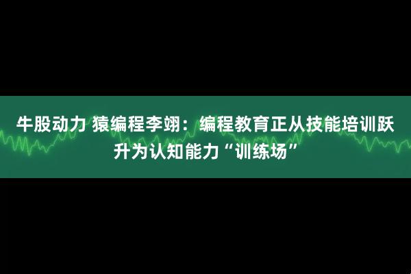 牛股动力 猿编程李翊：编程教育正从技能培训跃升为认知能力“训练场”