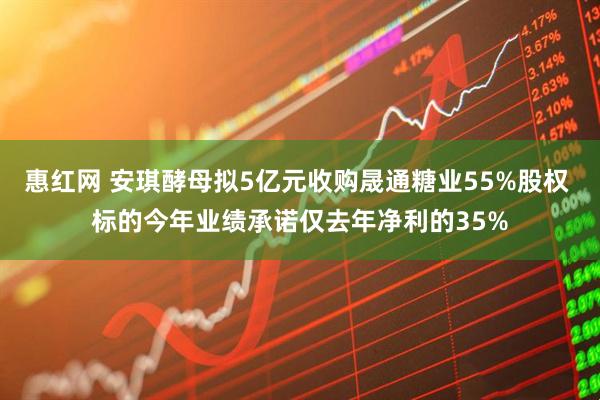 惠红网 安琪酵母拟5亿元收购晟通糖业55%股权 标的今年业绩承诺仅去年净利的35%